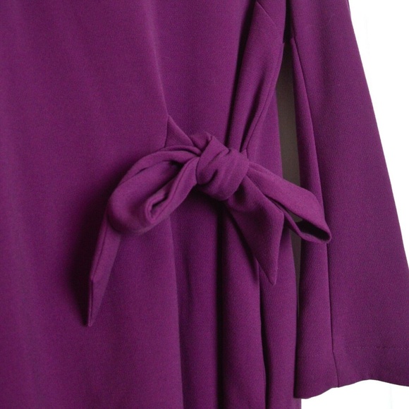 Rachel Roy Purple Long Sleeve Side Tie Dress Sz 2 - Picture 5 of 6